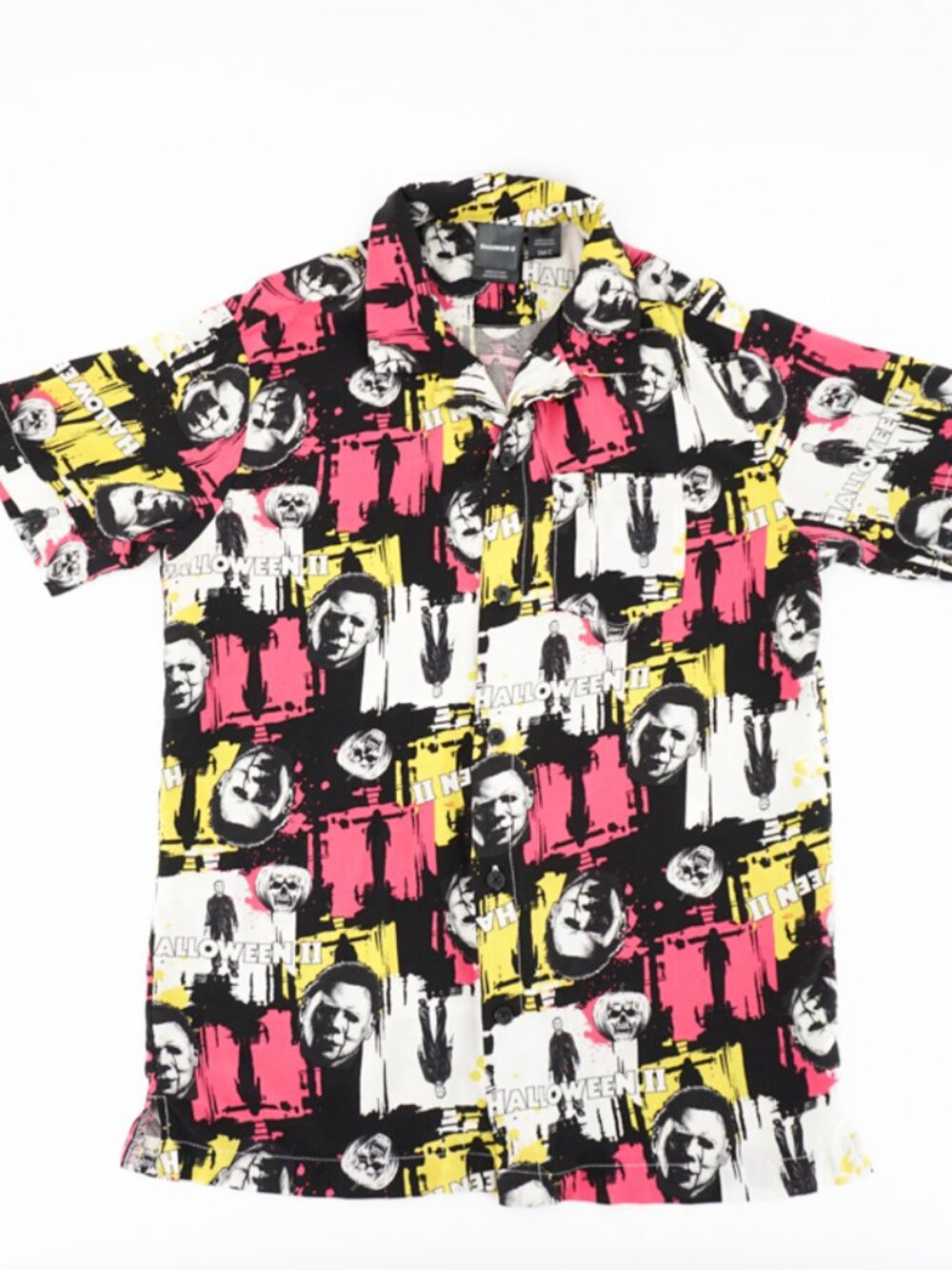 Halloween II Michael Myers Unisex Shirt Button-Up Short Sleeve Size Adult Small